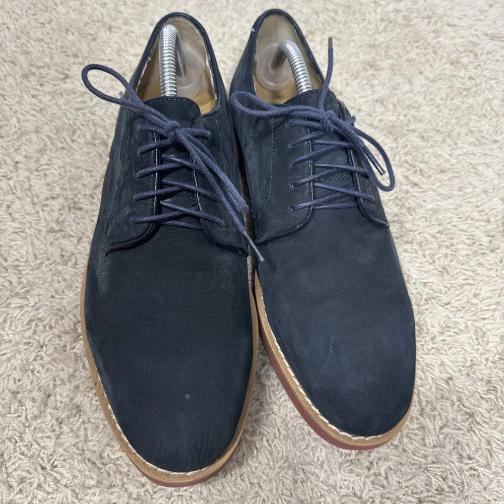 Brooks Brothers Classic Oxford Lace Up Blue Suede Shoes Men's 9.5 D Preppy Work